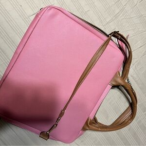 Pink and Brown Women's Handbag